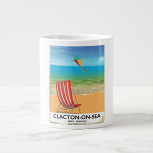 Taza De Café Gigante Cartel vintage de Clacton-on-sea, Essex