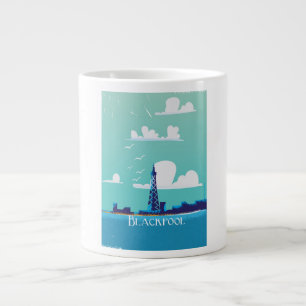 Taza De Café Gigante Cartel vintage de viaje a Blackpool, Inglaterra