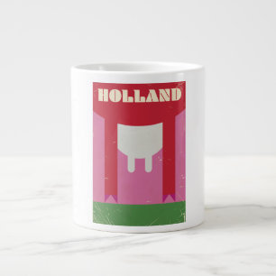 Taza De Café Gigante Cartel vintage de viaje de vaca lechera de Holanda