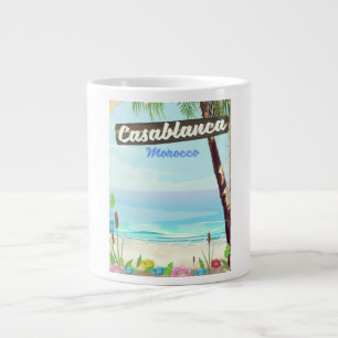Taza De Café Gigante Cartel vintage romántico de Casablanca Marruecos
