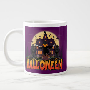 Taza De Café Gigante Casa de calabaza asustada, Halloween