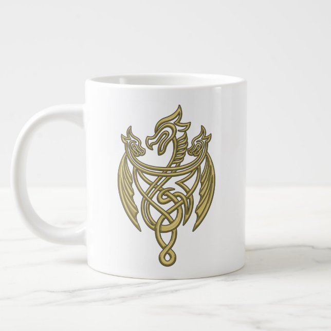 Taza De Café Gigante CASA DEL DRAGÓN | Escudo Golden Filigree Dragon (Izquierda)