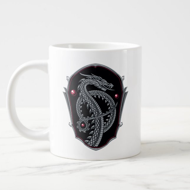 Taza De Café Gigante CASA DEL DRAGÓN | Escudo Silver Dragon (Izquierda)