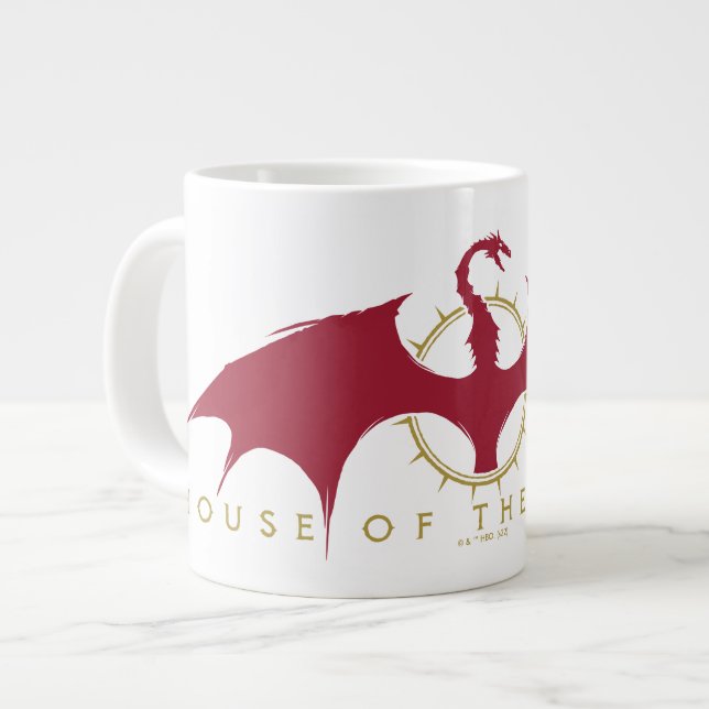 Taza De Café Gigante CASA DEL DRAGÓN | Gráfico Dragón Rojo (Izquierda)