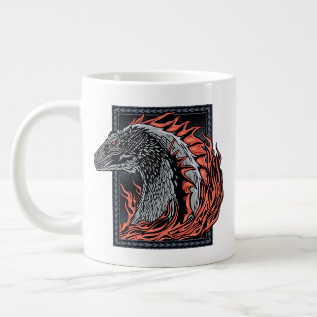 Taza De Café Gigante CASA DEL DRAGÓN | Perfil de dragón en llamas (Izquierda)