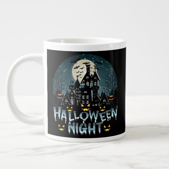 Taza De Café Gigante Casa embrujada, noche de Halloween de miedo (Izquierda)