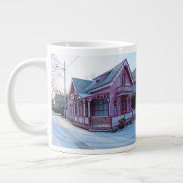 Taza De Café Gigante Casa rosa en la nieve - Viñetería de Martha