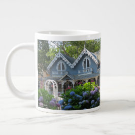 Taza De Café Gigante Casa victoriana en azul - Viñetería de Martha