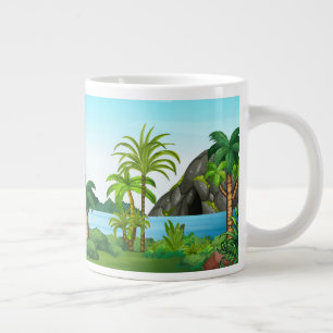 Taza De Café Gigante Cascada y paisaje de cuevas