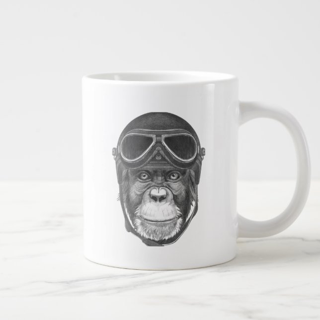 Taza De Café Gigante Casco Vintage Chimpanzee (Derecha)