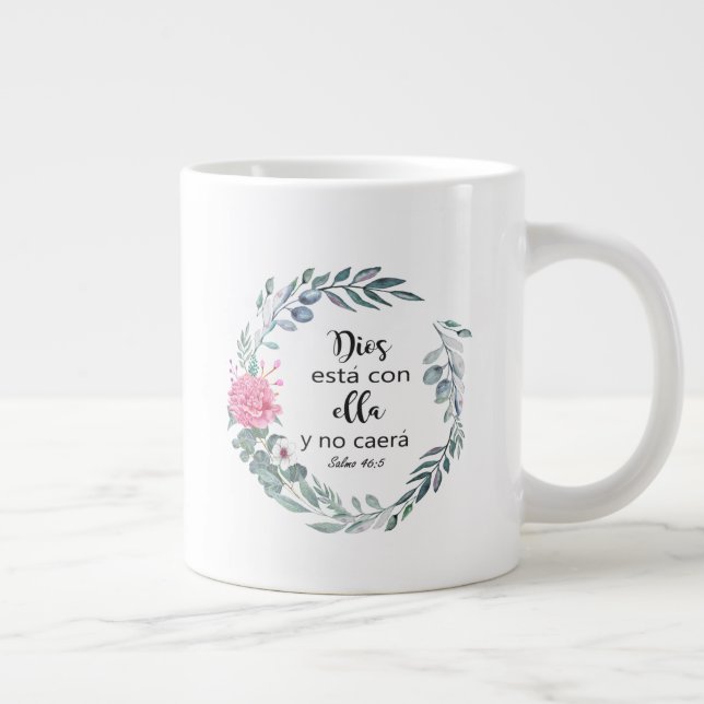 Taza De Café Gigante castellano, biblia, verso bib (Derecha)
