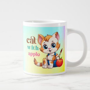 Taza De Café Gigante Cat Con Apple-85242