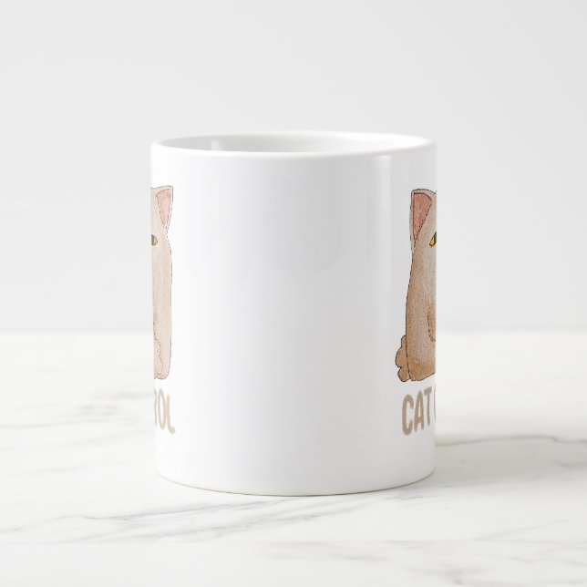 Taza De Café Gigante Cat Control (Frente)