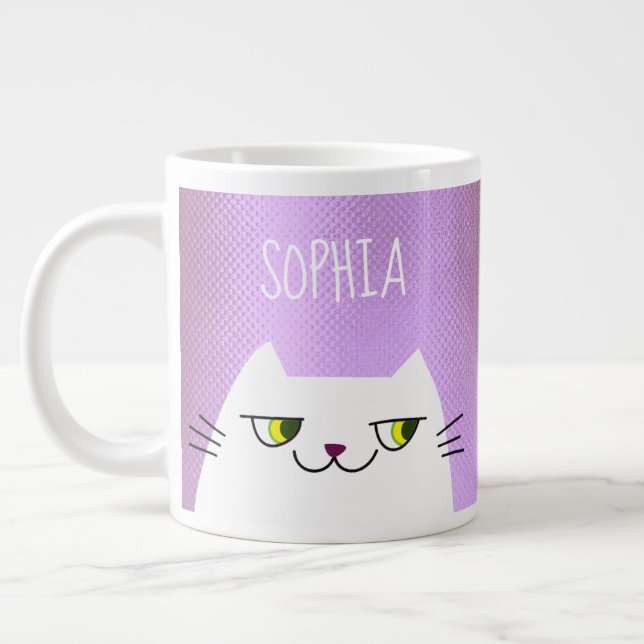 Taza De Café Gigante Cat Cute Kawaii Pink (Izquierda)