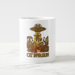 Taza De Café Gigante Cat Invasion UFO
