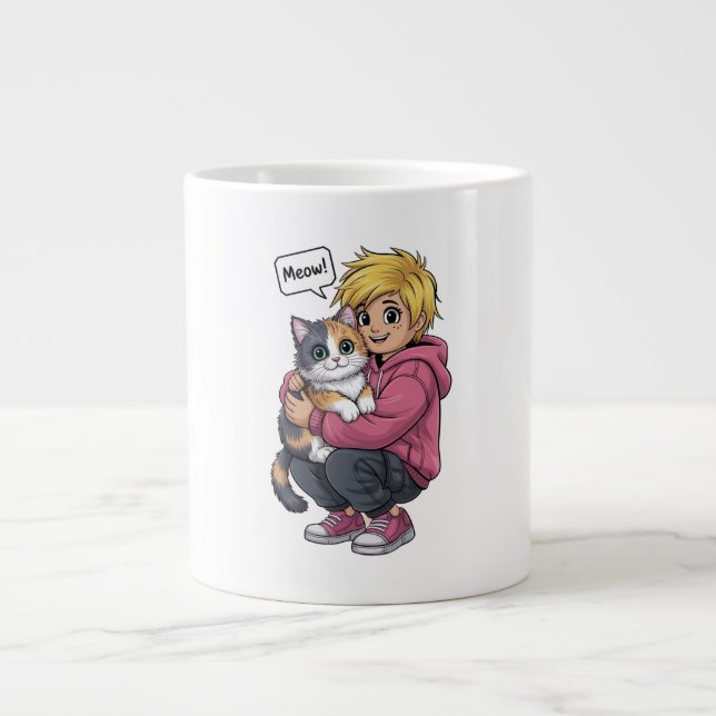 Taza De Café Gigante Cat lovers (Frente)
