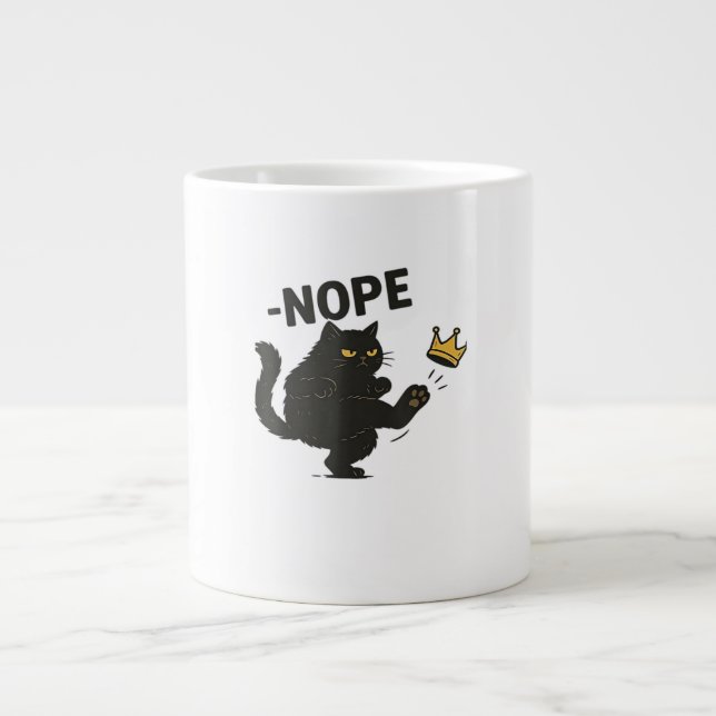 Taza De Café Gigante Cat No Kings In America  (Frente)
