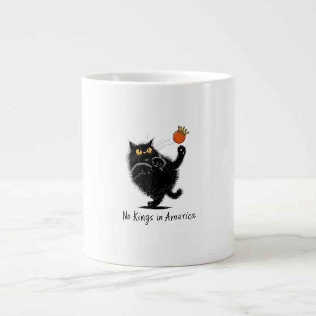 Taza De Café Gigante Cat No Kings In America We The People Political (Frente)