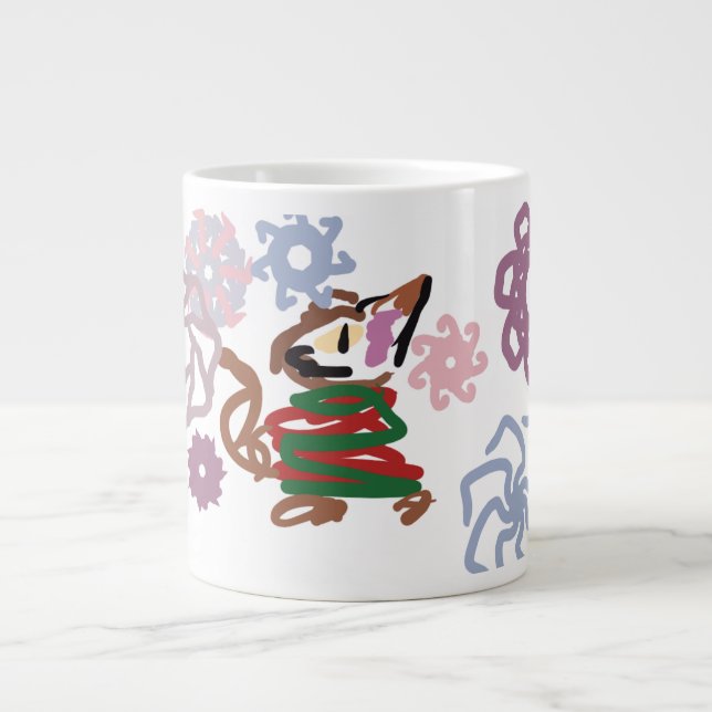 Taza De Café Gigante Cat winter  (Frente)