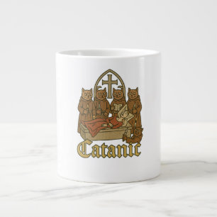 Taza De Café Gigante Catánico - Meme medieval de culto al gato
