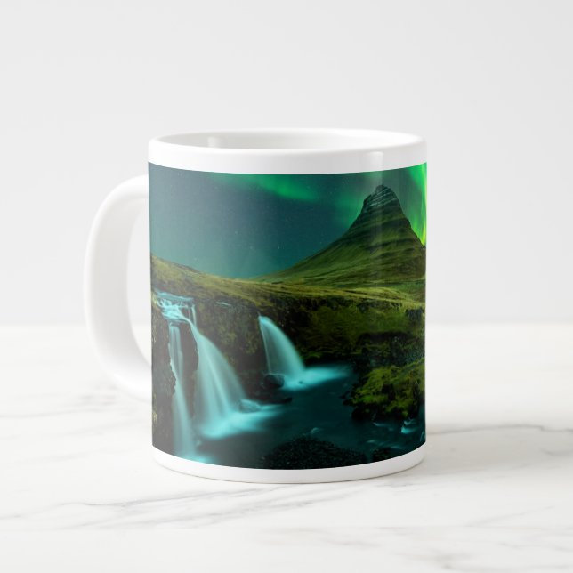 Taza De Café Gigante Cataratas | Catarata de Kirkjufellfoss, Islandia (Izquierda)