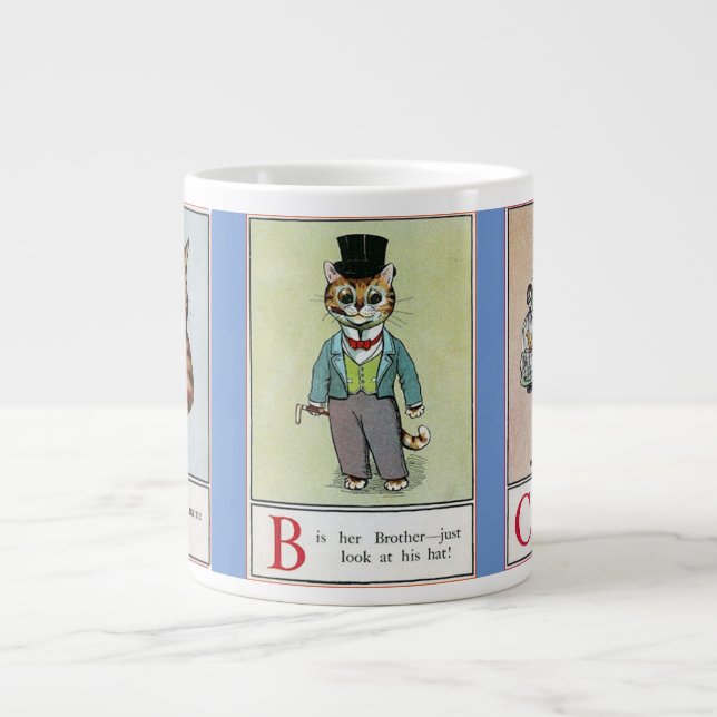 Taza De Café Gigante Cats ABC de Louis Wain  (Frente)