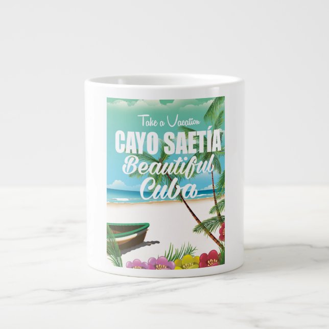 Taza De Café Gigante Cayo Saetía Cuba poster de vacaciones (Frente)
