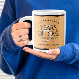 Taza De Café Gigante Celebración del 5° Aniversario del Boda de Madera 