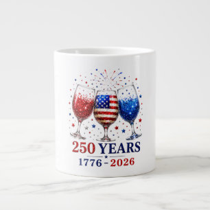 Taza De Café Gigante Celebración del Vaso de Vino Patriótico 250 Años