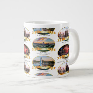 Taza De Café Gigante Celebrar Detroit Mug
