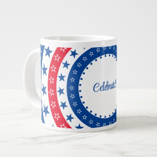 Taza De Café Gigante Celebrar las estrellas rojas, blancas y azules