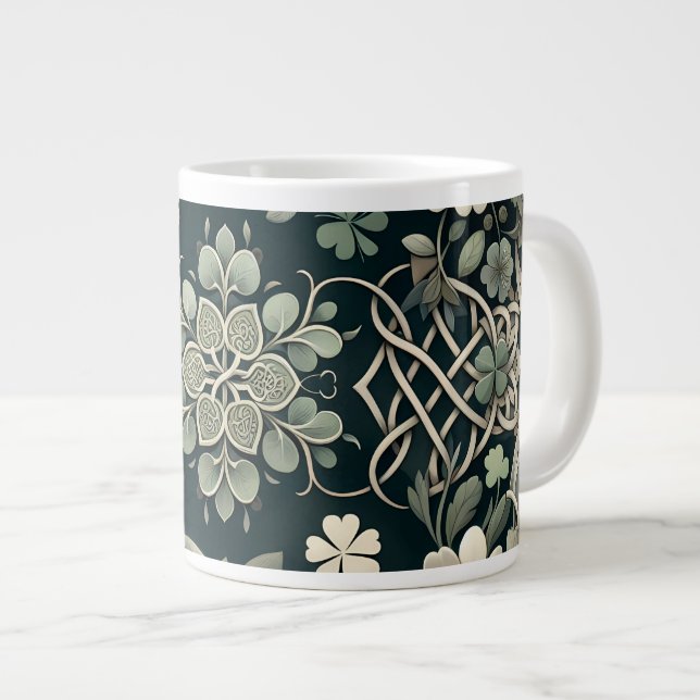 Taza De Café Gigante Celtic Clover Floral Charm (Derecha)