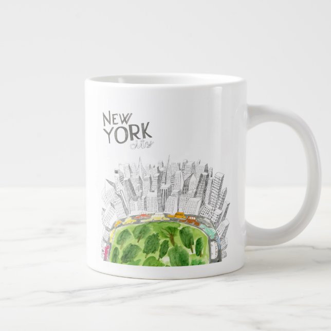 Taza De Café Gigante Central Park y New York City Collage (Derecha)