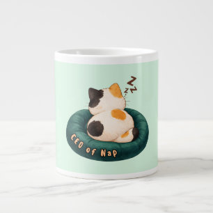 Taza De Café Gigante "CEO de la siesta" Gato durmiendo en el sofá