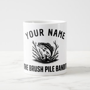 Taza De Café Gigante Cepillo de nombre personalizado Cazador de lubinas