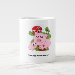 Taza De Café Gigante Cerdo Cool Corazón Cálido