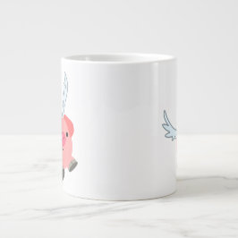 Taza De Café Gigante Cerdo Personalizado alado lindo