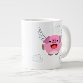 Taza De Café Gigante Cerdo Personalizado volador