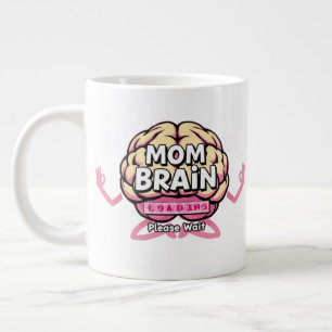 Taza De Café Gigante Cerebro de Mamá Cargando Diseño Divertido de Mater