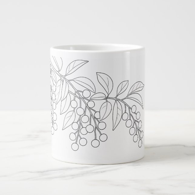 Taza De Café Gigante Cereza negra - serotina de Prunus (Frente)