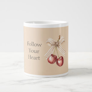 Taza De Café Gigante Cerezas Rojas Tazón de Crema