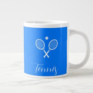 Taza De Café Gigante Chaquetas de tenis y azul Ball Ultramarine