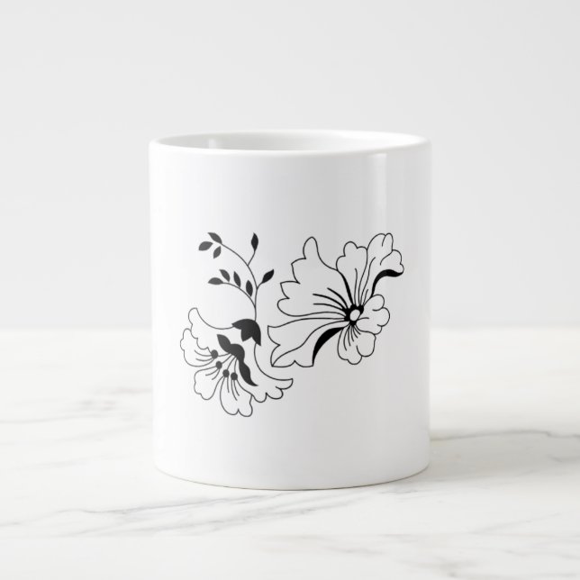 Taza De Café Gigante Charming Flower Pattern Artistic Coffee Mug (Frente)