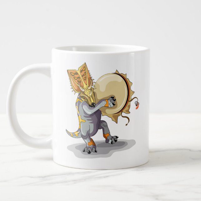 Taza De Café Gigante Chasmosauro bailando un ritual chamán (Izquierda)
