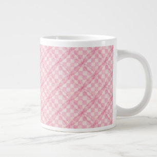 Taza De Café Gigante CHECK QUILT Big White Mug