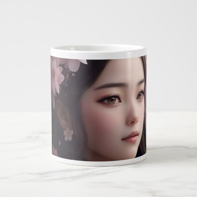 Taza De Café Gigante Cherry Blossom Adored Chica (Frente)