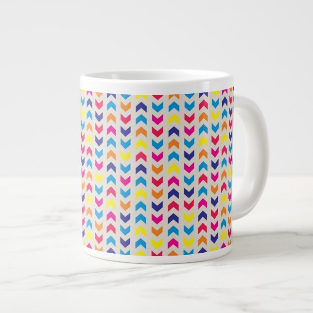 Taza De Café Gigante Chevron azteca colorido (Derecha)