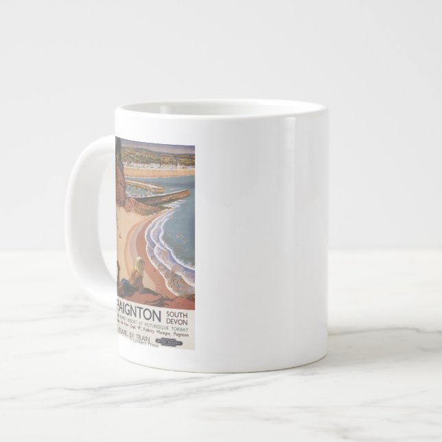 Taza De Café Gigante Chica británico de los ferrocarriles que mira (Izquierda)