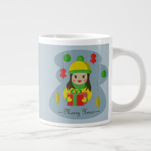 Taza De Café Gigante Chica con caja de regalo para Navidades