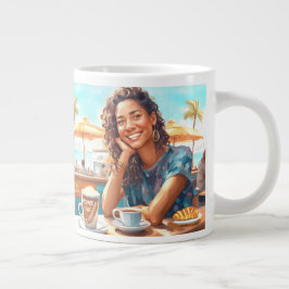 Taza De Café Gigante Chica con pausa para tomar café